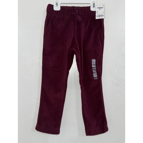 OshKosh Bgosh Toddler Fleece Pants Size 4 Burgundy - Picture 1 of 4